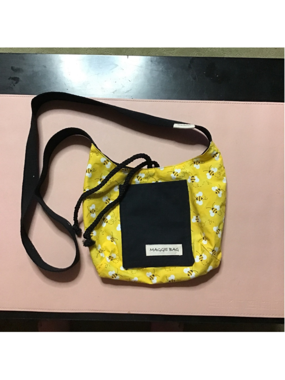 Maggie Bag Yellow Bee Print Crossbody Bag Sling Bees Homemade